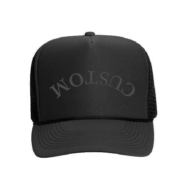 CUSTOM TEXT (Upside Down) High Crown Embroidered Trucker Hat