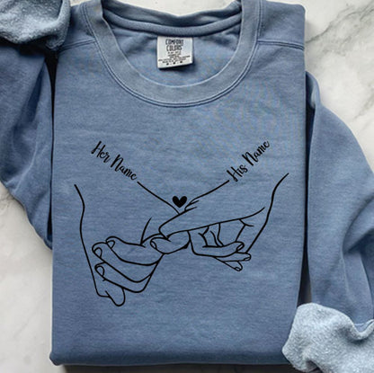 Holding Hands Custom Name – Comfort Colors 1566 Sweatshirt
