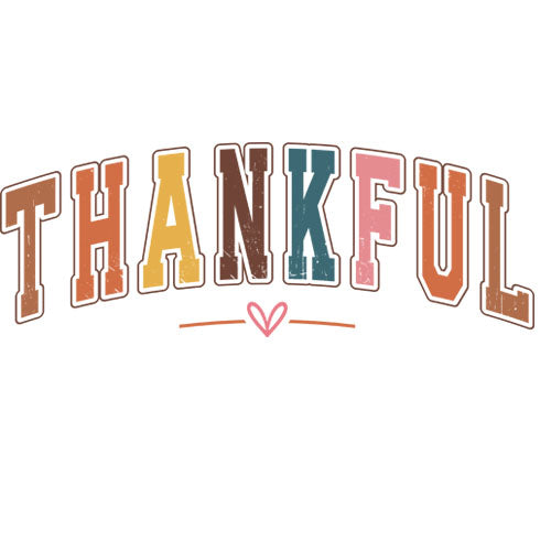 Colorful College Sweatshirt - Thankful Letter Varsity Crewneck | Retro Design