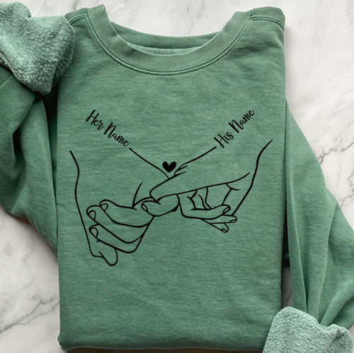 Holding Hands Custom Name – Comfort Colors 1566 Sweatshirt