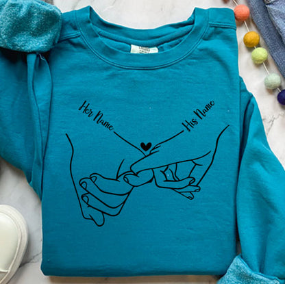 Holding Hands Custom Name – Comfort Colors 1566 Sweatshirt