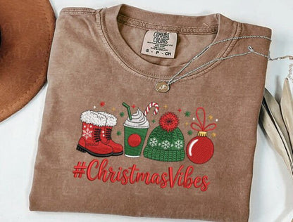 Christmas Tree Sweatshirt - Cozy Embroidered Holiday Sweatshirt with Truck Design
